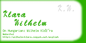 klara wilhelm business card